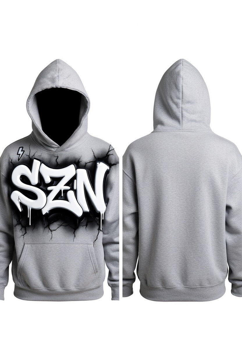 MOTION SZN ドリップド オーバーサイズフーディー - アッシュグレー