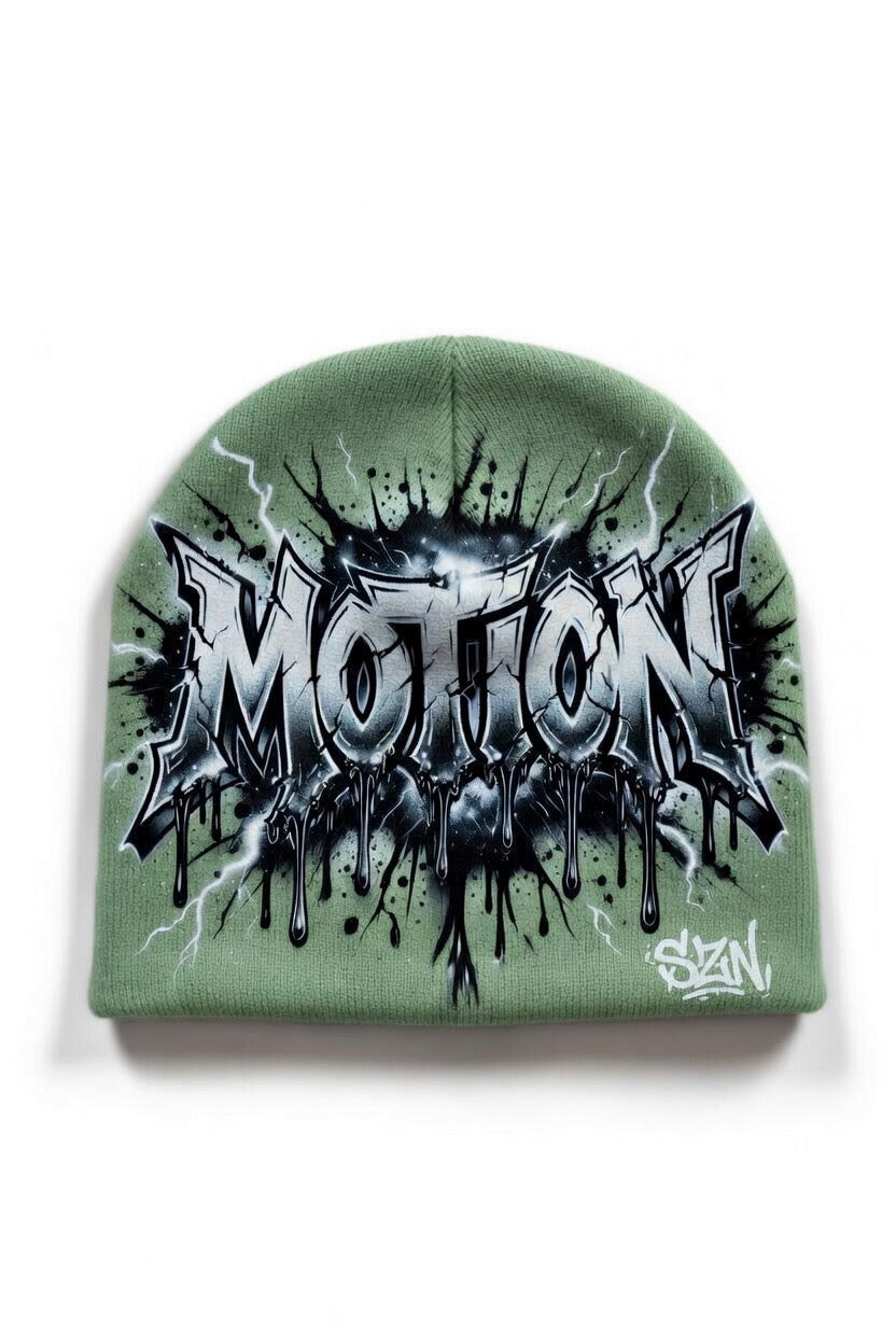 MOTION SZN Dripping Thorn Beanie - Olive Green