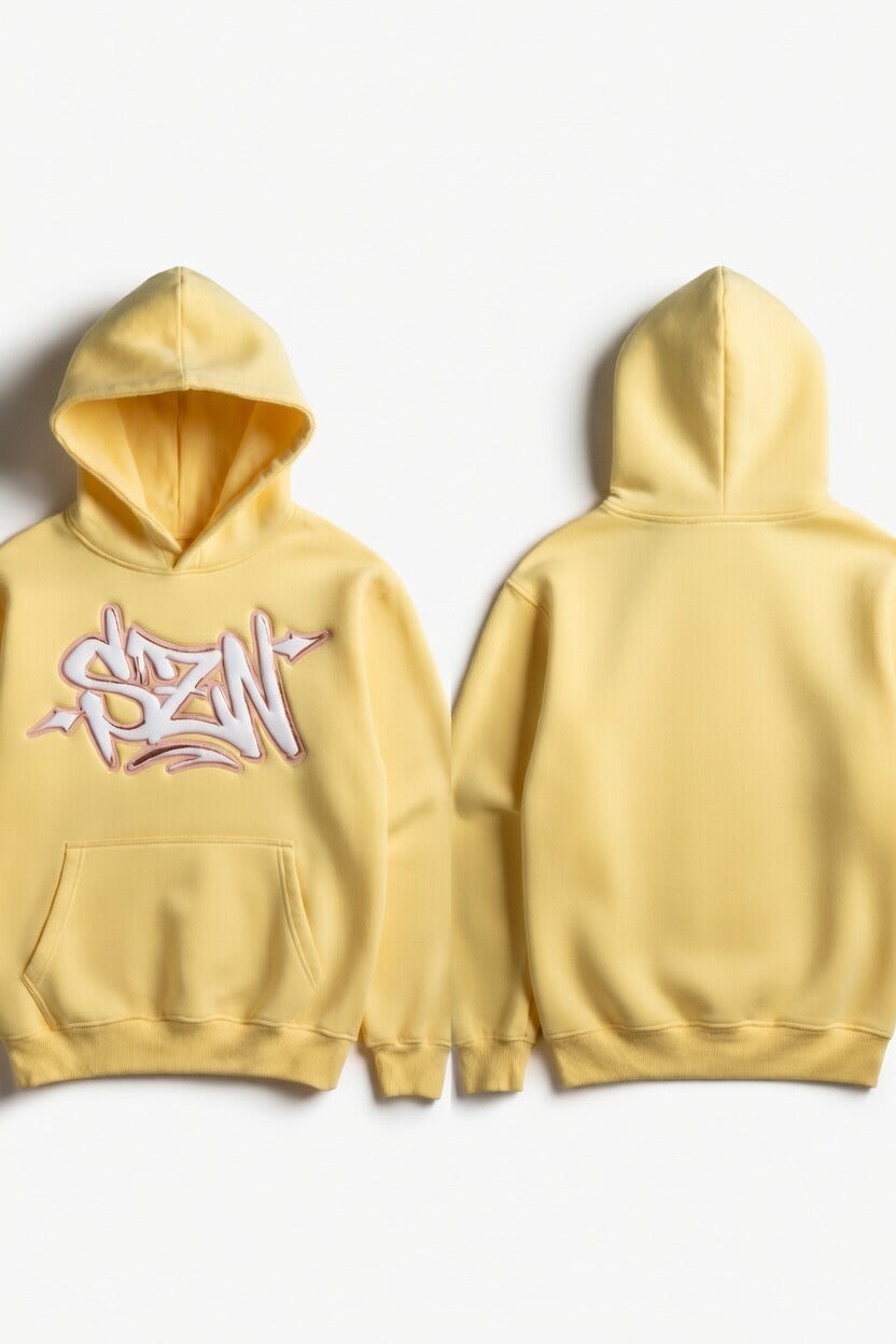MOTION SZN Dripped Oversized Hoodie - Mustard Yellow