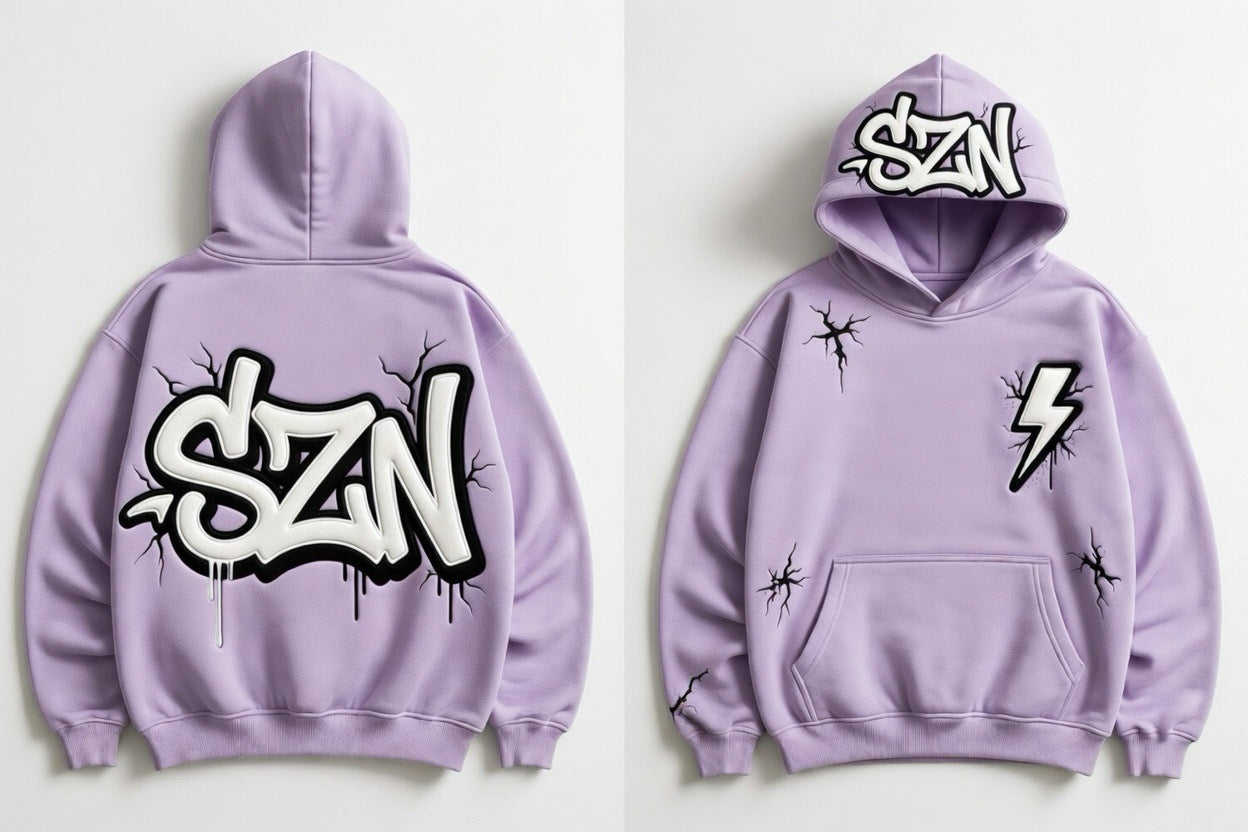MOTION SZN Dripped Oversized Hoodie - Lavender Purple