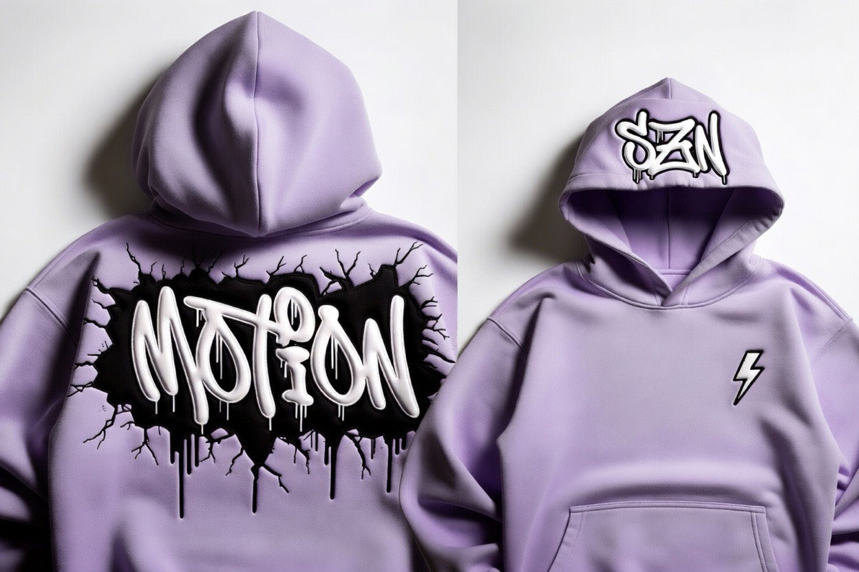 MOTION SZN Dripping Hoodie | Purple Barbed Wire