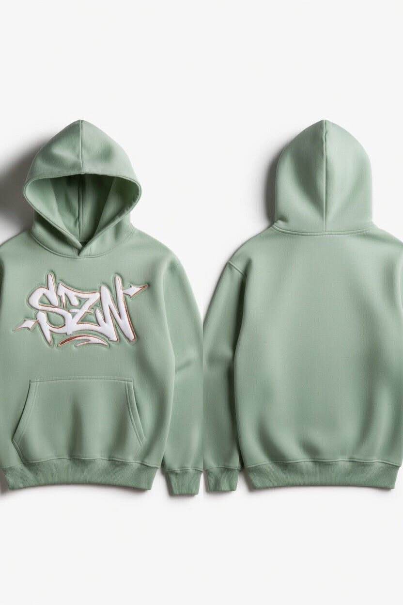 MOTION SZN Dripped Oversized Hoodie - Sage Green